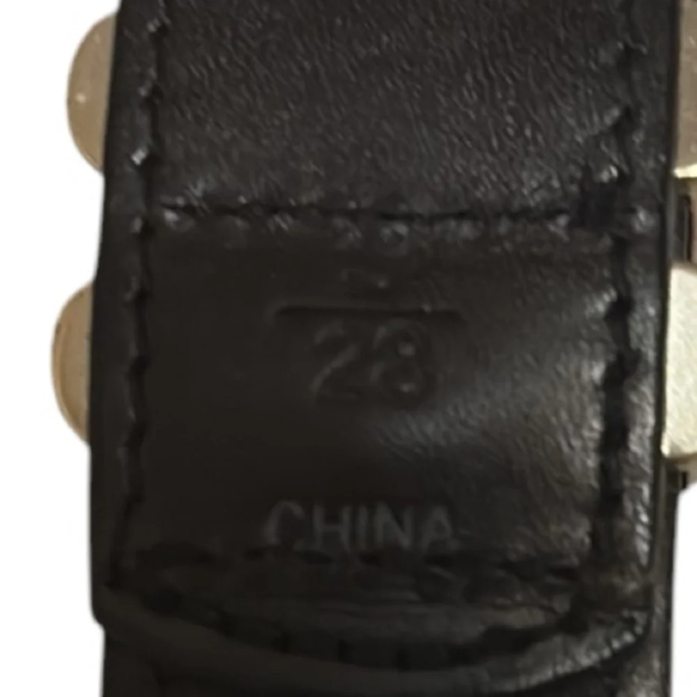 Brighton Vintage Woven Black Leather belt with metal buckle and accents, S/28